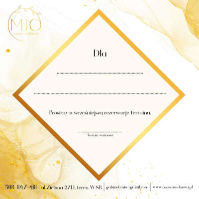 Druga strona karty upominkowej dla Mio.